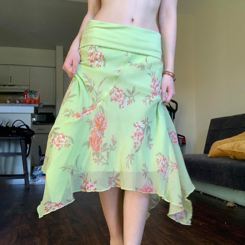 Aries Floral Mesh Skirt