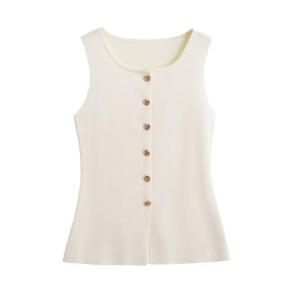 Neely Gold Button Knit Vest