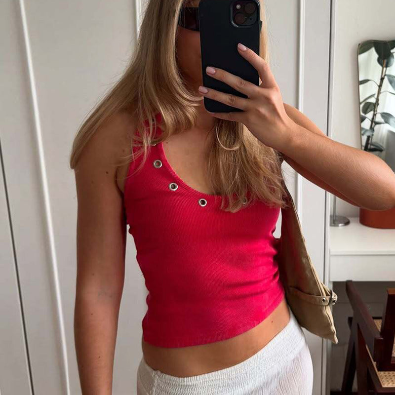 Egypt Eyelet Halter Tank Top