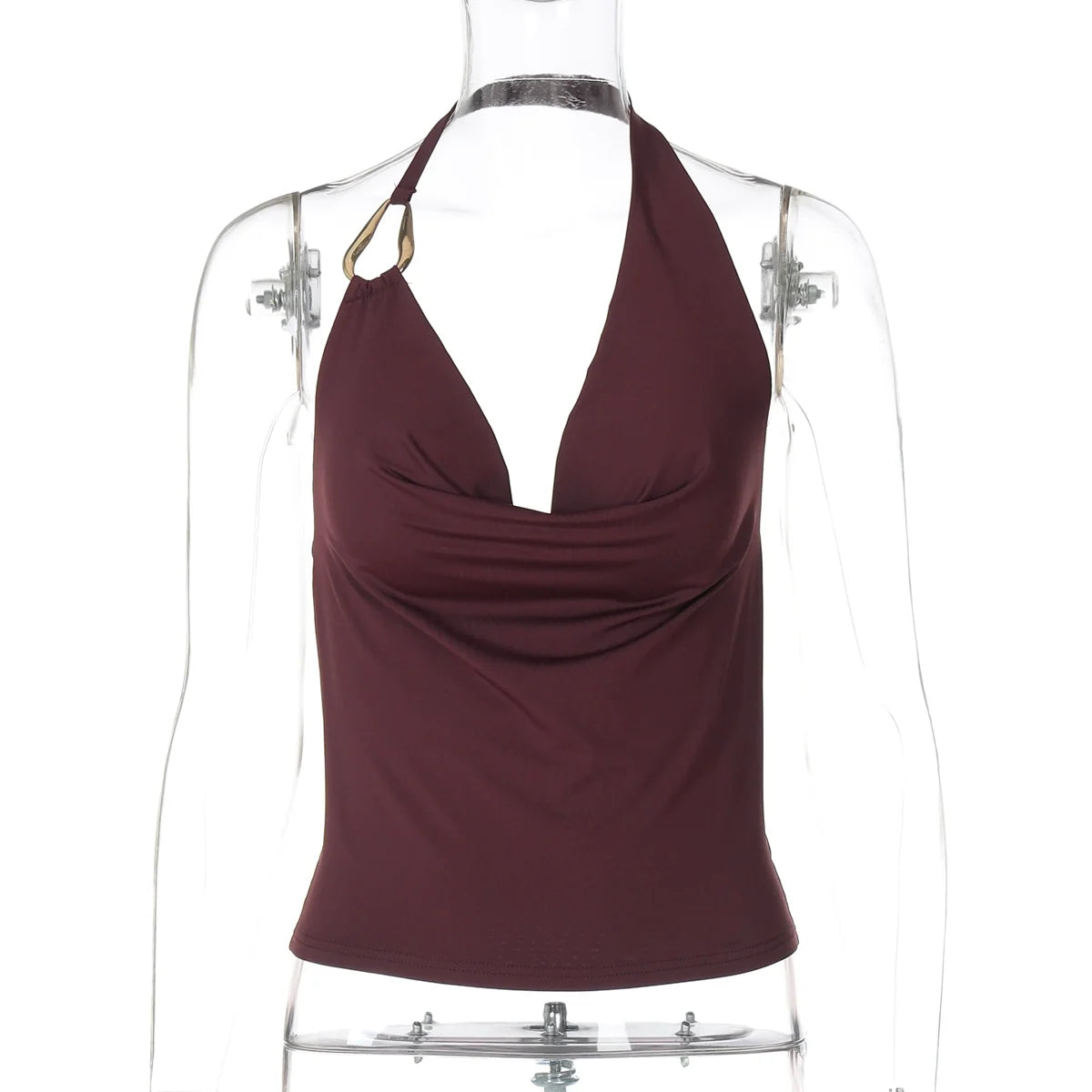 Maliyah Asymmetric Halter Crop Top