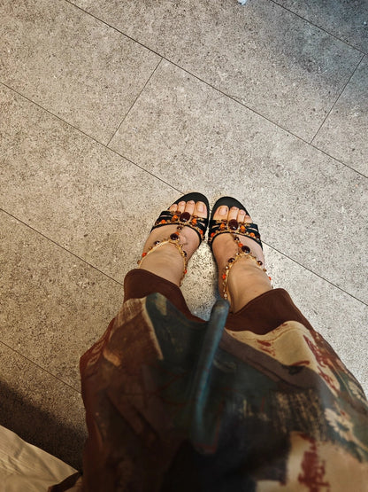 Sila Rhinestone Vintage Sandals