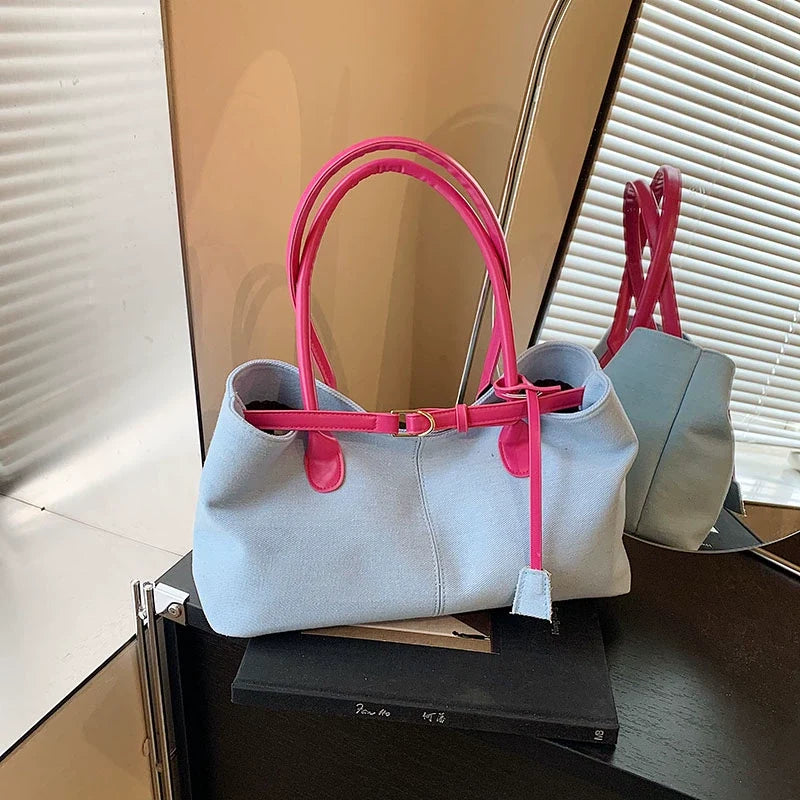 Leiana Colorblock Denim Tote