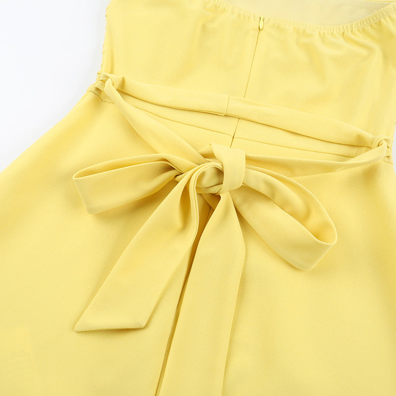 Strapless Pleated Bubble Hem Mini Dress