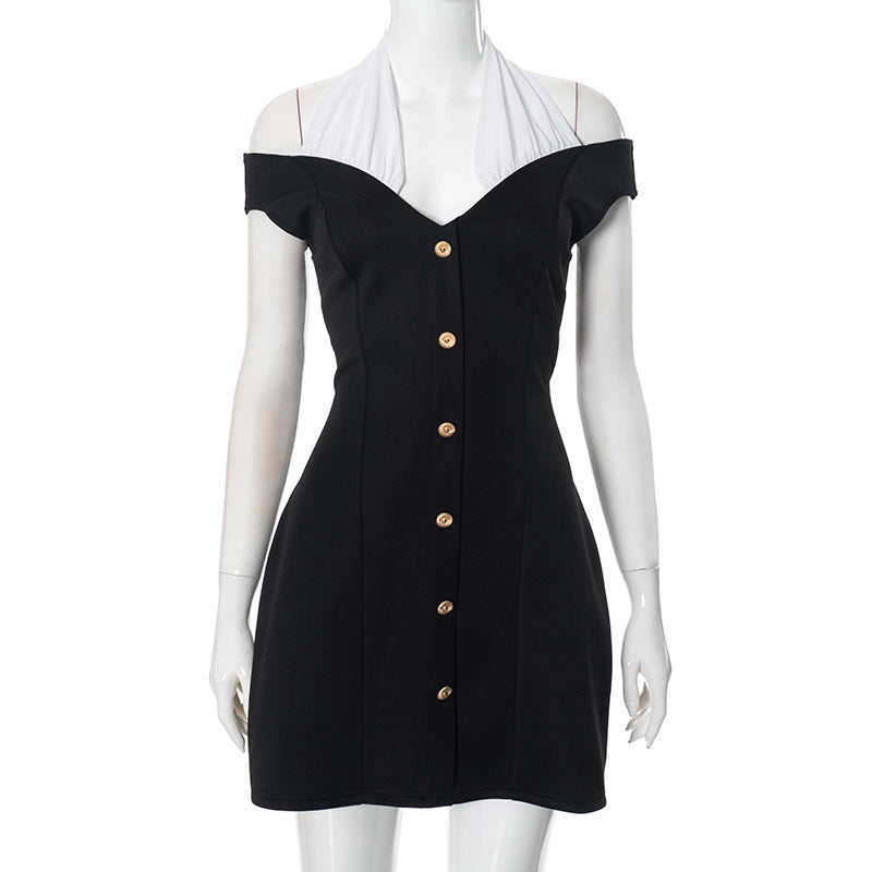 Kalilah Halter Contrast Mini Dress