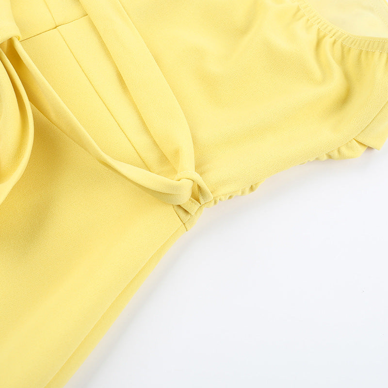 Strapless Pleated Bubble Hem Mini Dress