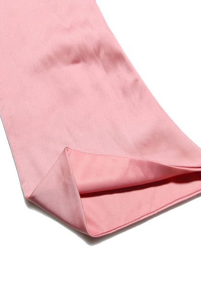 Pink Halter Backless Draped Satin Mini Dress