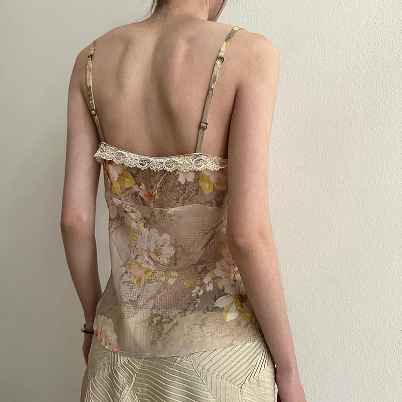 Elodie Lace-Trim Floral Top
