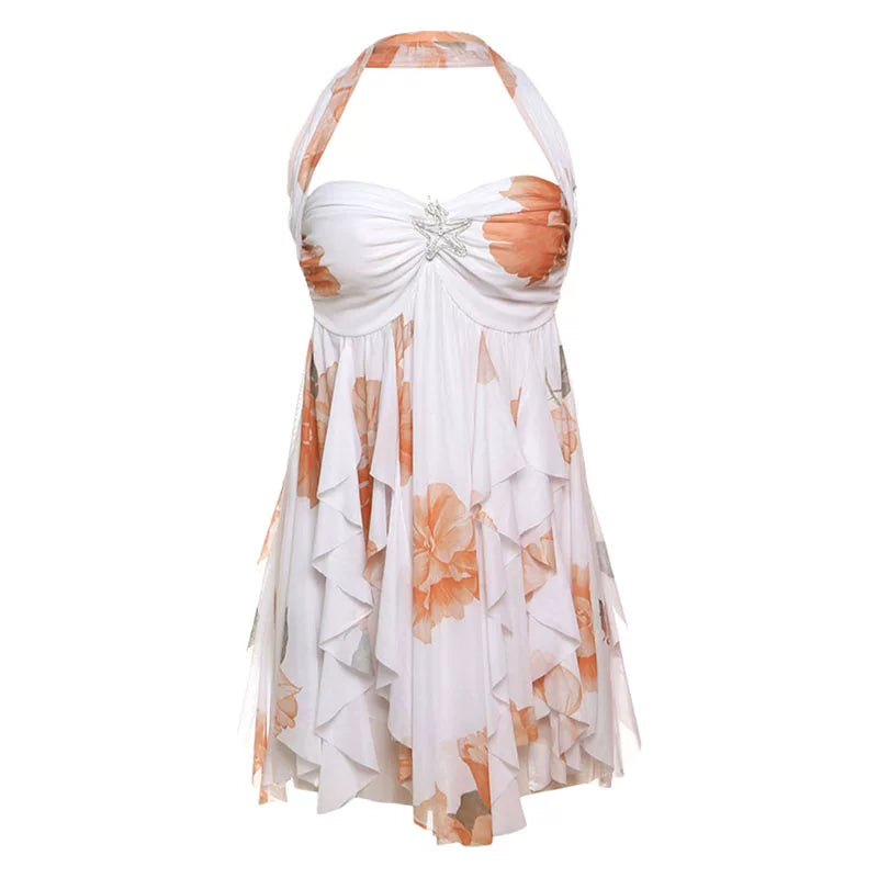 Floral Halter Mini Dress