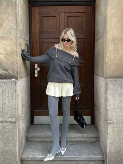 Perel Off-Shoulder Loose Sweater