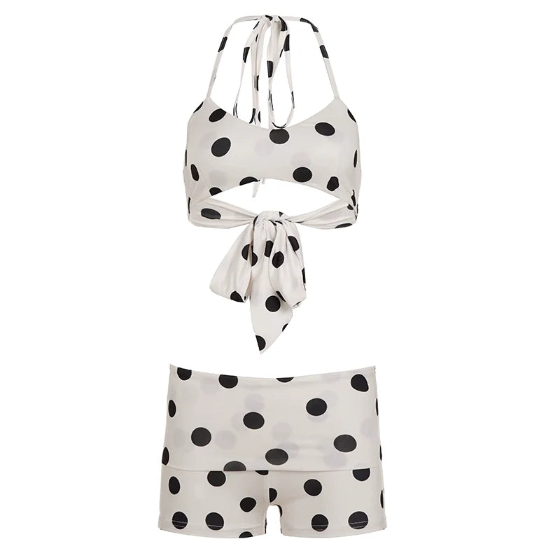 Zen Polka Dot Halter Short Set