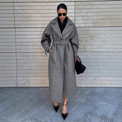 Amen Batwing Belted Wool Coat