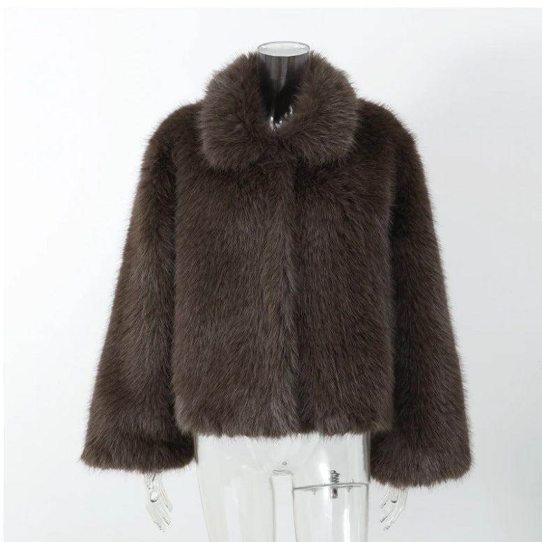 Eman Plush Faux Fur Jacket