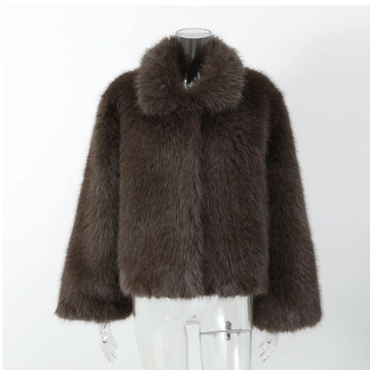 Eman Plush Faux Fur Jacket