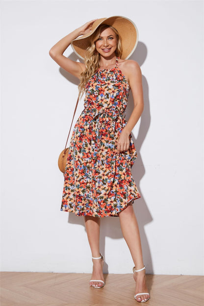 Smocked Puff Sleeve Tiered Midi Dress
