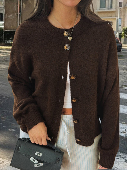 Kristy Button-Front Knit Cardigan