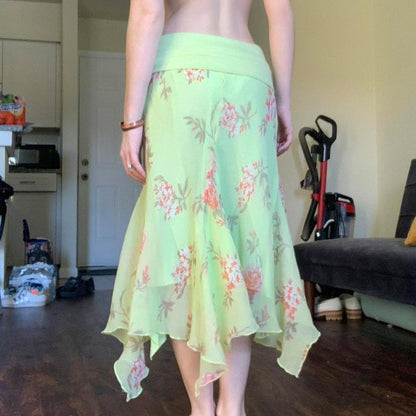 Aries Floral Mesh Skirt