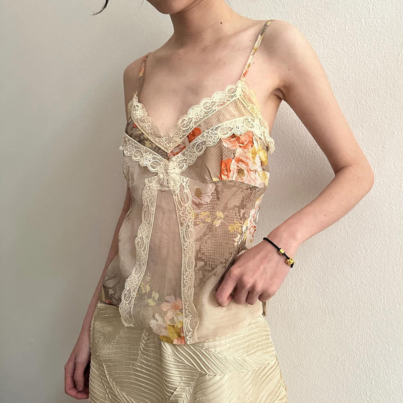 Elodie Lace-Trim Floral Top