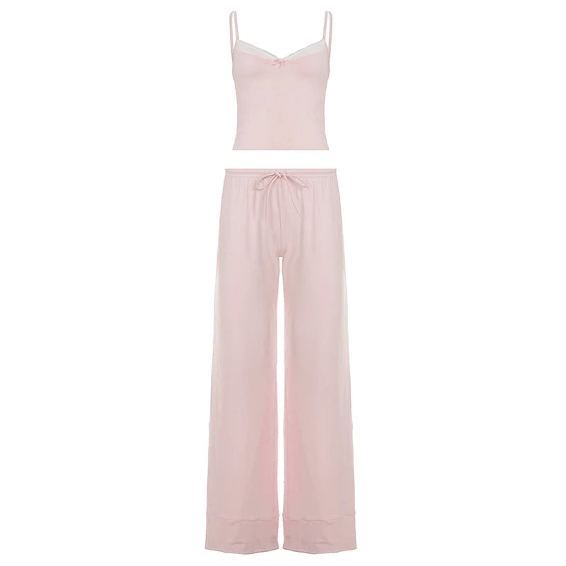 Asma Pink Knitted Lounge Set