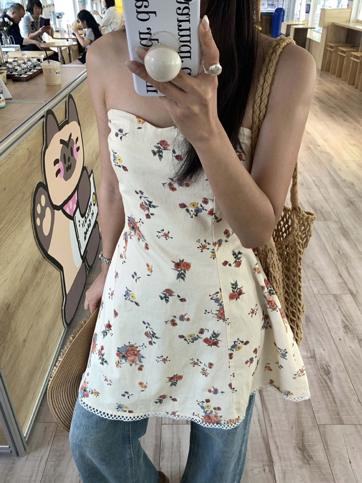 Chaya Strapless Floral Mini Dress
