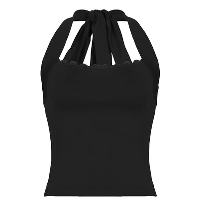 Tilly Halter Lace Crop Top
