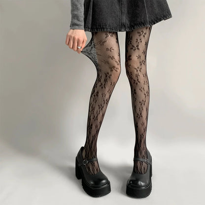Kaleyah Sheer Lace Print Tights