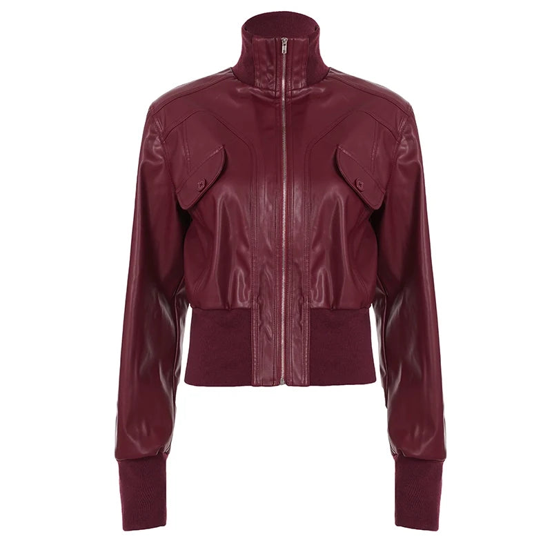 Zaniya Faux Leather Biker Jacket