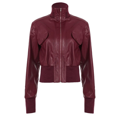 Zaniya Faux Leather Biker Jacket