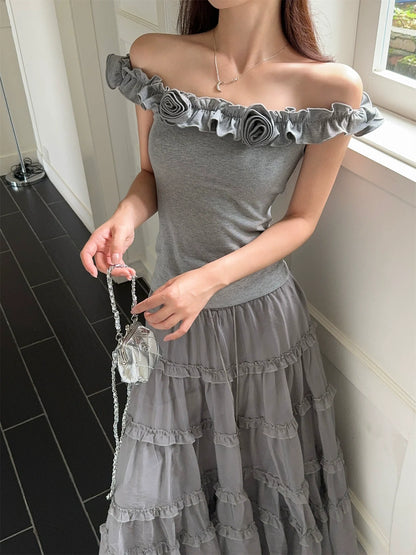 Inaaya Ruffle Maxi Skirt