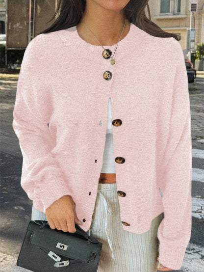 Kristy Button-Front Knit Cardigan