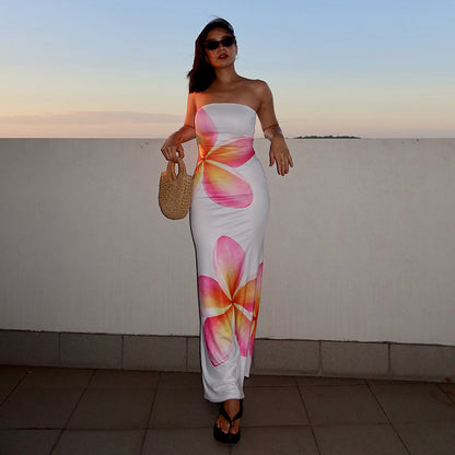 Lucia Floral Strapless Maxi Dress