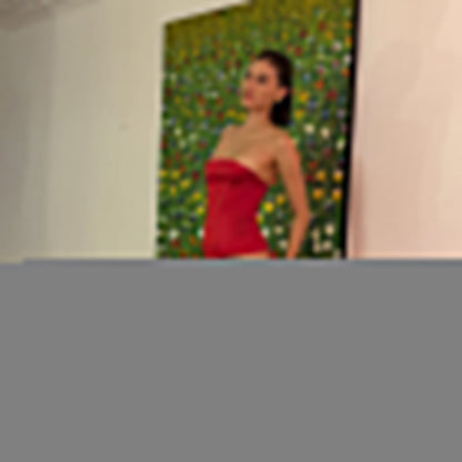 Strapless Corset Bodice Draped Column Maxi Gown Two-Piece Look