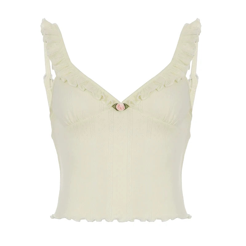 Ailin Ruffle Knit Crop Top