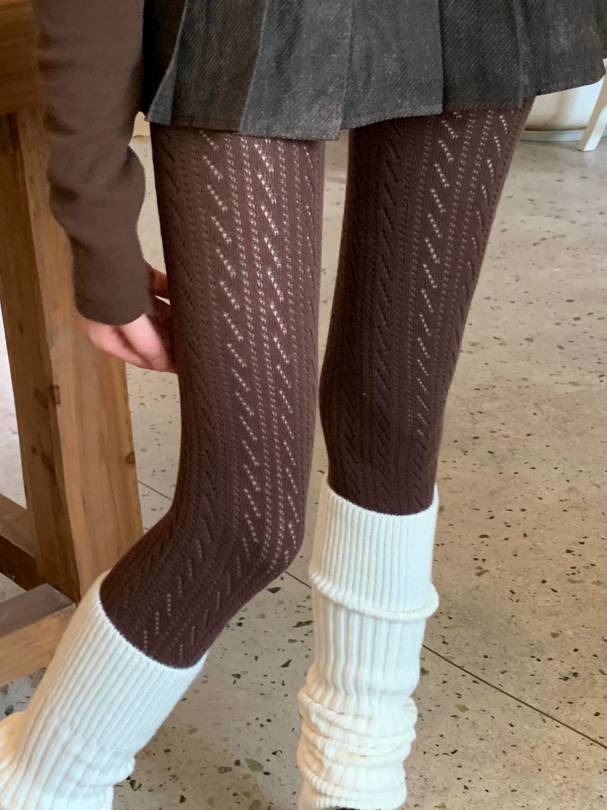London Cozy Cable Knit Tights
