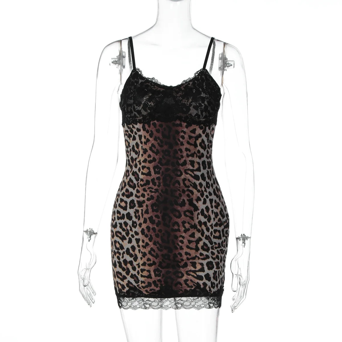 Laiyla Leopard Lace Halter Dress