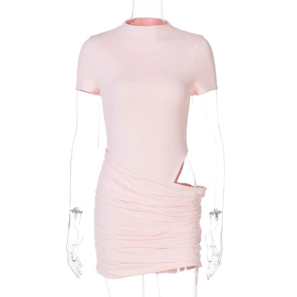 Yolanda Pleated Cutout Mini Dress