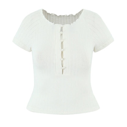 Angelyn Short Sleeve Buttoned Top