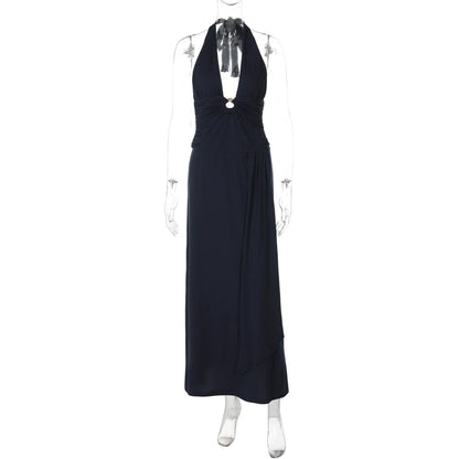 Raelee Halter Ruched Maxi Dress