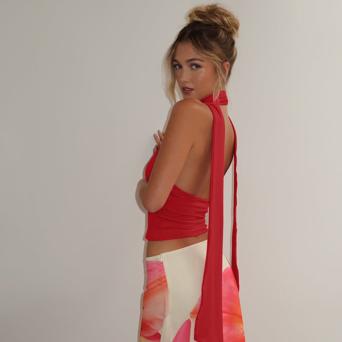 Avie V-Neck Scarf Top