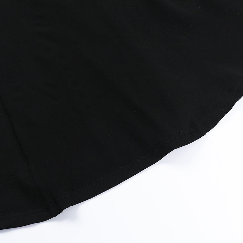 Square Neck Structured Tulip Pleat Bubble Hem Mini Dress