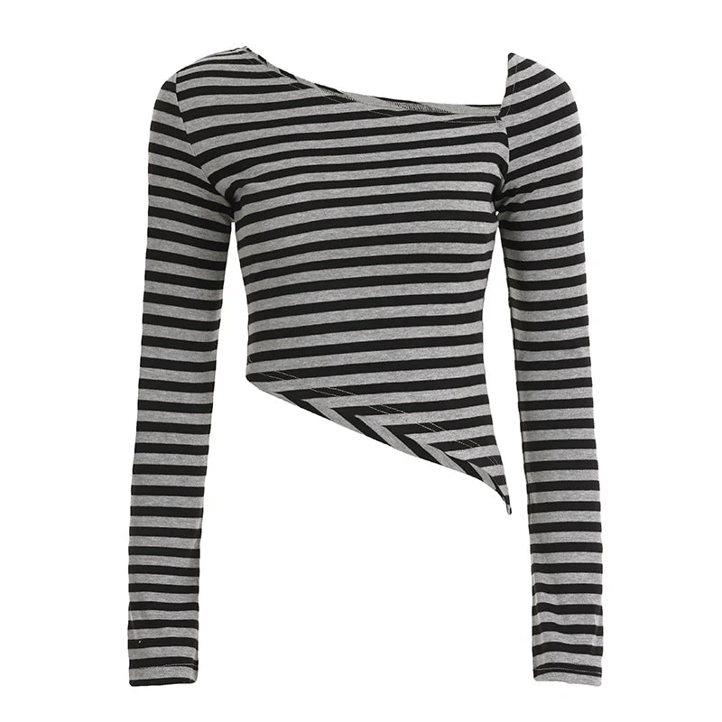 Tinleigh Striped One Shoulder Top