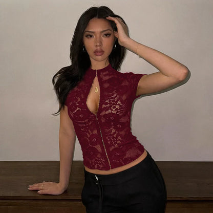 Nainika Lace Hook-and-Eye Top