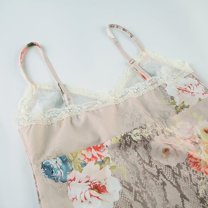 Elodie Lace-Trim Floral Top