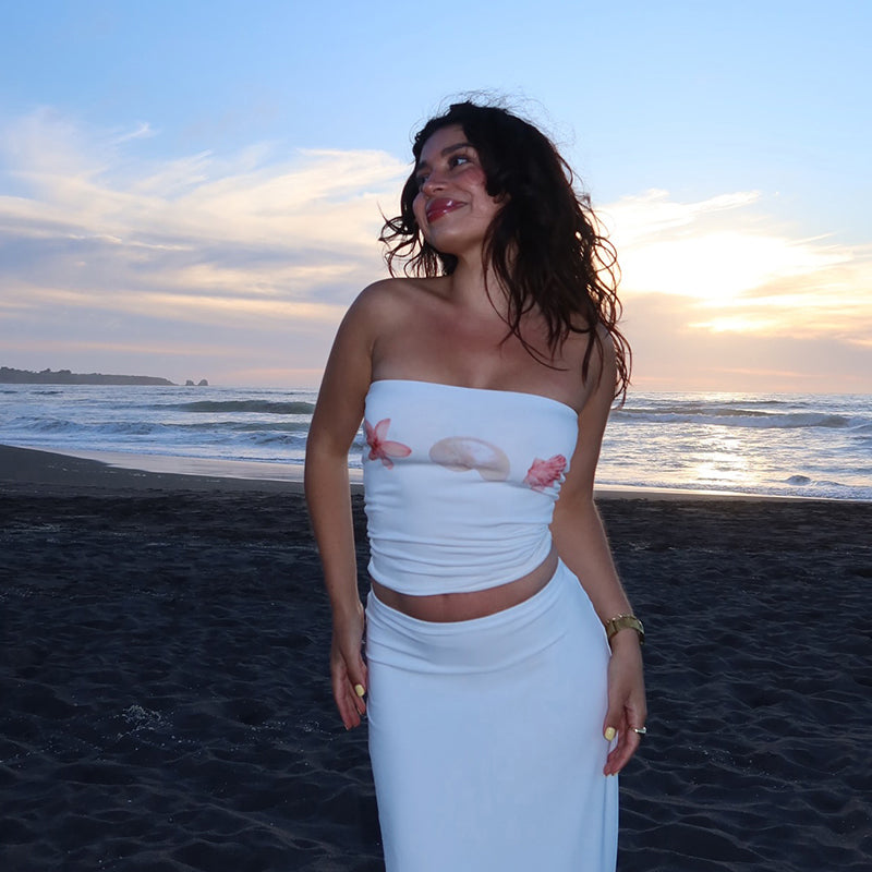 Lyana Shell Print Tube Top