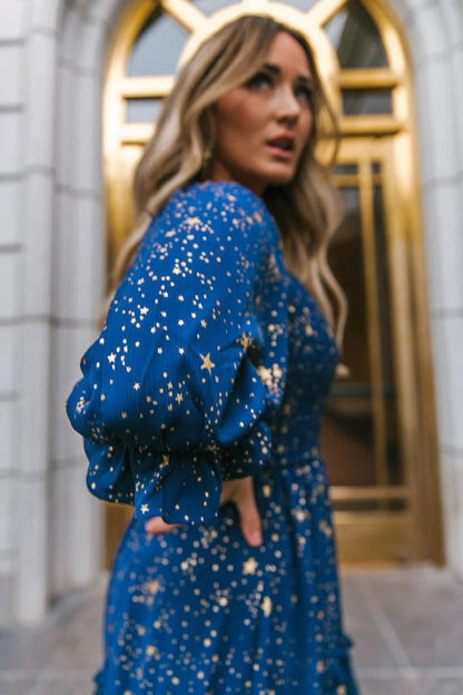 Printed Ruffle Tiered Midi Dress