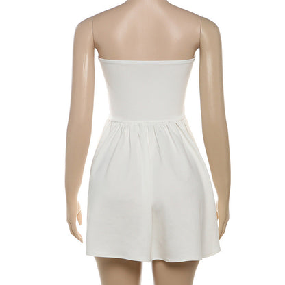 Strapless Corset Pleated Bubble Hem Mini Dress