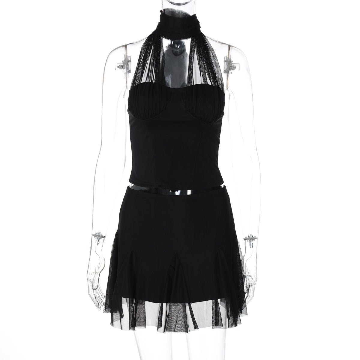 Daleysa Halter Ruched Skirt Set