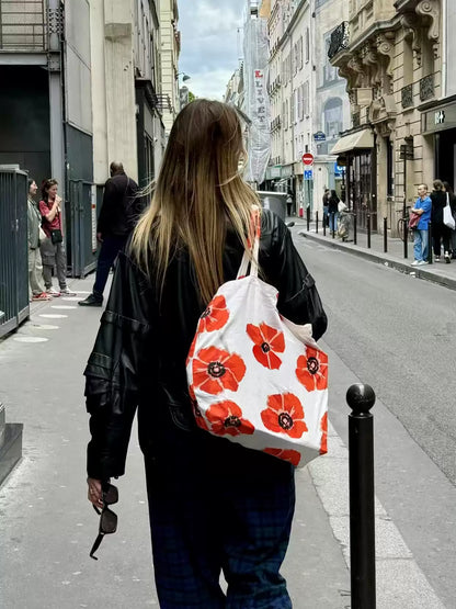 Sofi Orange Floral Tote Bag