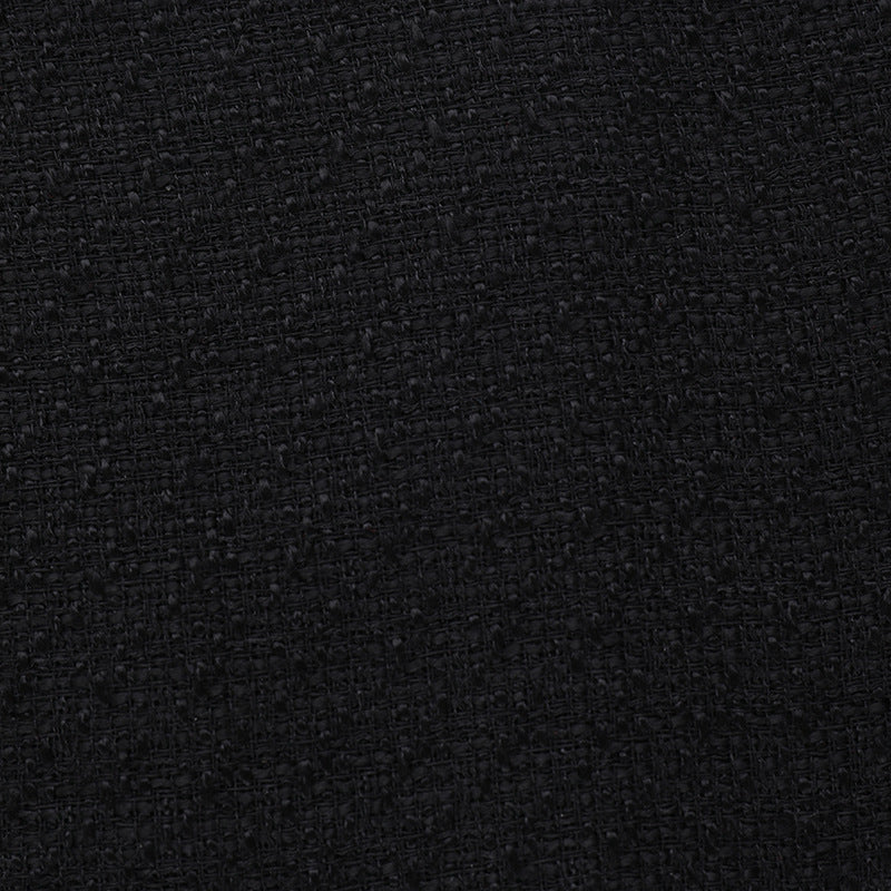Square Neck Tweed Pearl Button Pocket A-Line Mini Dress