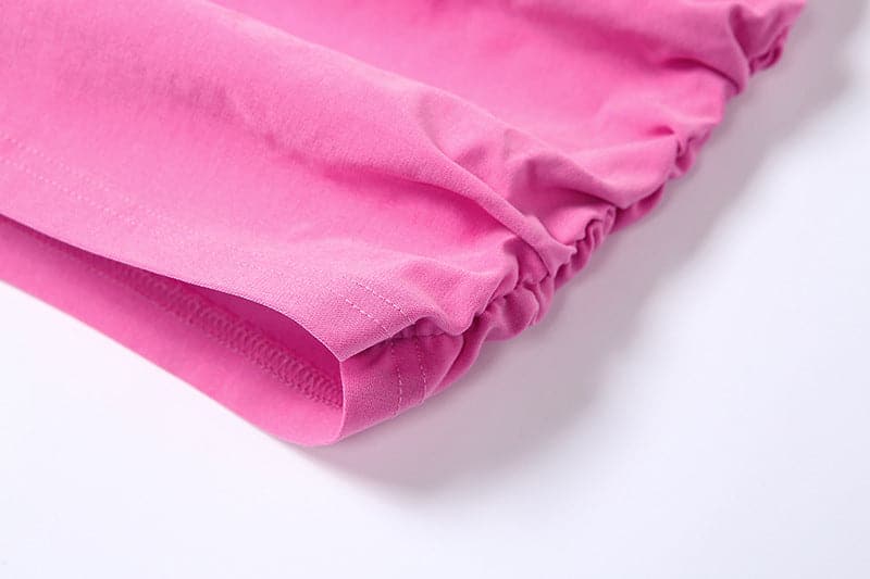 One Shoulder Ring Detail Ruched Crop Top Mini Skirt Set