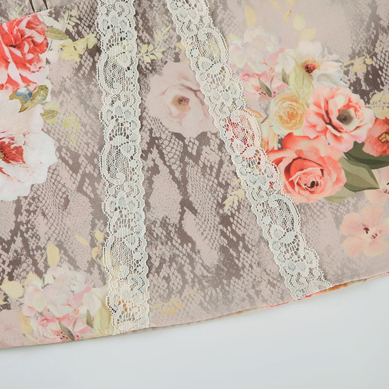 Elodie Lace-Trim Floral Top